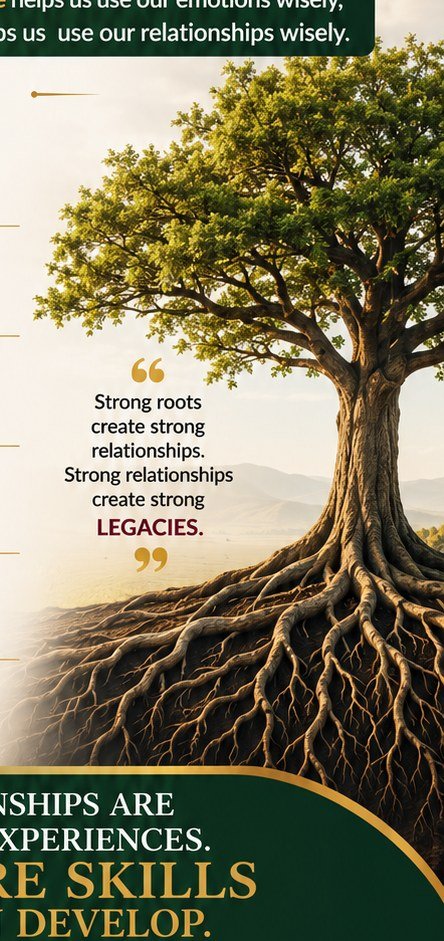 A mature tree with visible strong roots symbolising lasting relationships